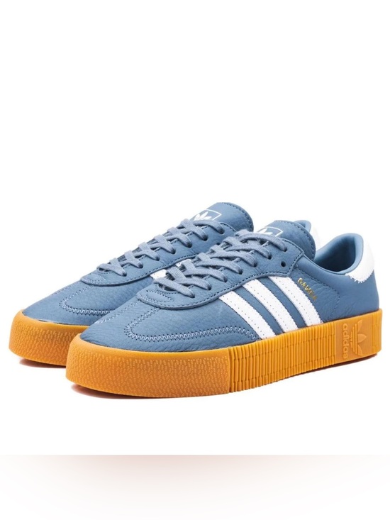 adidas Shoes - Adidas Originals Samba Rose Blue Navy Grey Leather Special Edition Sambarose